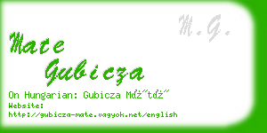 mate gubicza business card